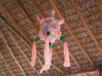 Neat piñata in beach palapa resto at Puerto Angel